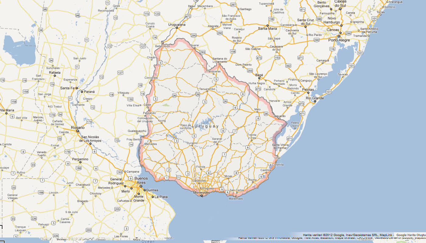 karte von Uruguay